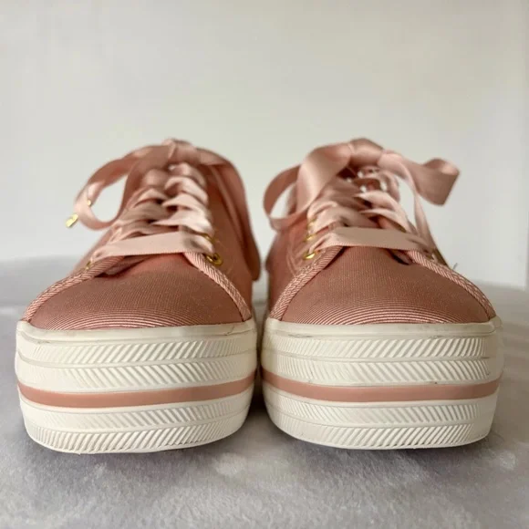 Kate Spade x Keds Triple Kick Pink Grosgrain Sneakers, ribbon laces, like new, 8 - Picture 6 of 16